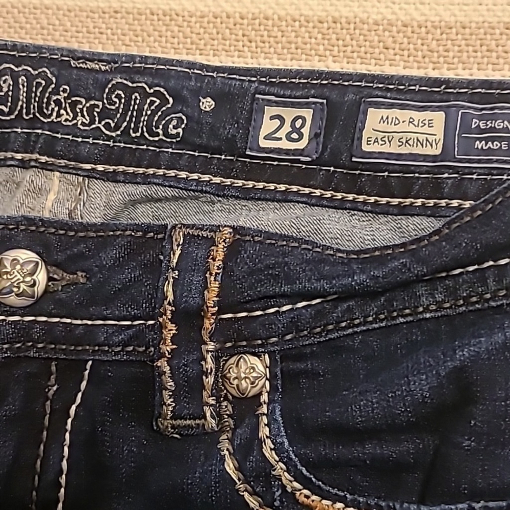 Miss Me jeans dark wash sz. 28"x 30.5" *8"rise. (#1751A) boot cut. - Picture 8 of 16